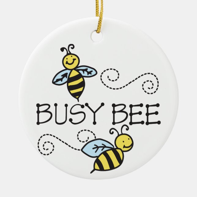 Busy Bees Ceramic Tree Decoration (Front)