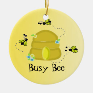 Busy Bees with Beehive Ceramic Tree Decoration