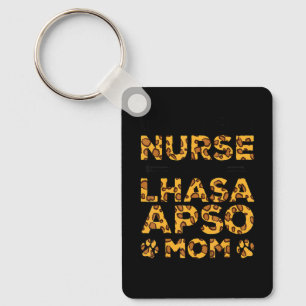 Busy Being Nurse Dog Mother - Lhasa Apso Mum Key Ring