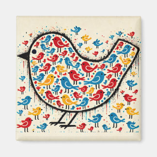 Busy birds fridge magnet