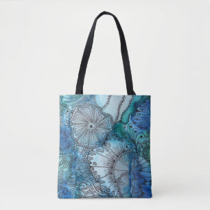 Busy Blue Tote Bag