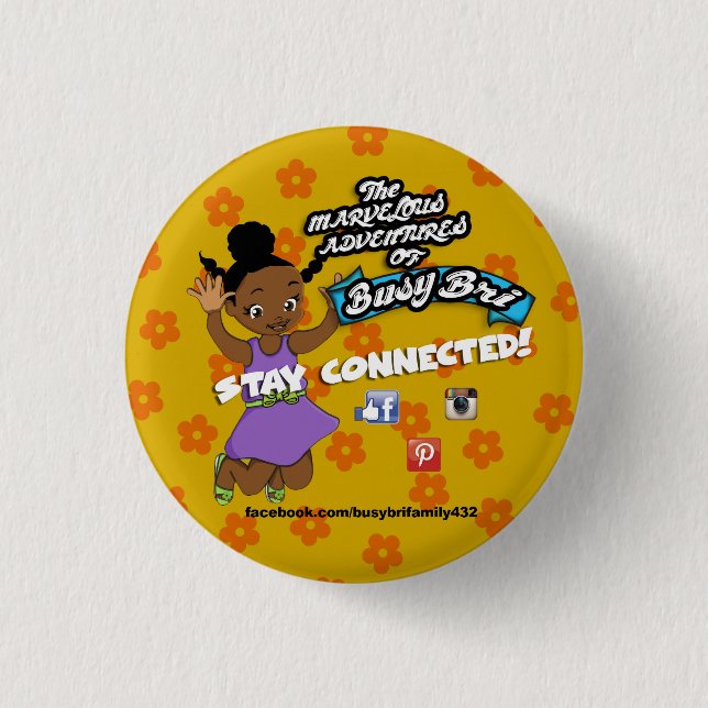 Busy Bri Round Button (Front)