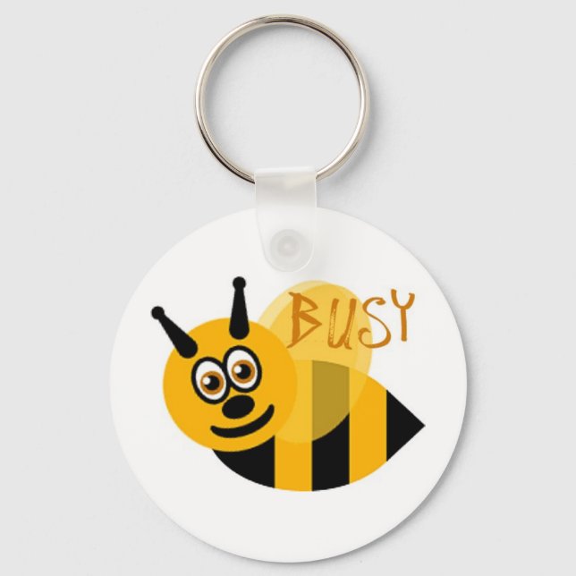 Busy Bumble Bee Cute Key Ring (Front)