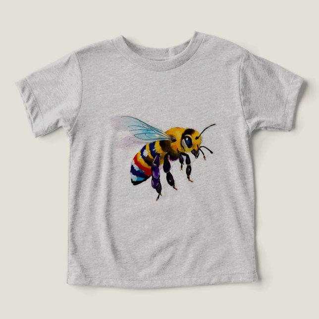 Busy Bumble Bee Honey Bee With Iridescent Wings (Design Front)