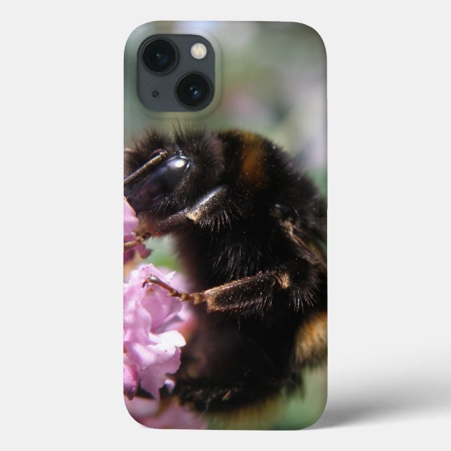 Busy Bumblebee and Pink Flowers iPad Case (Back)