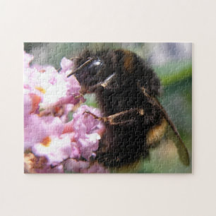 Busy Bumblebee and Pink Flowers Puzzle