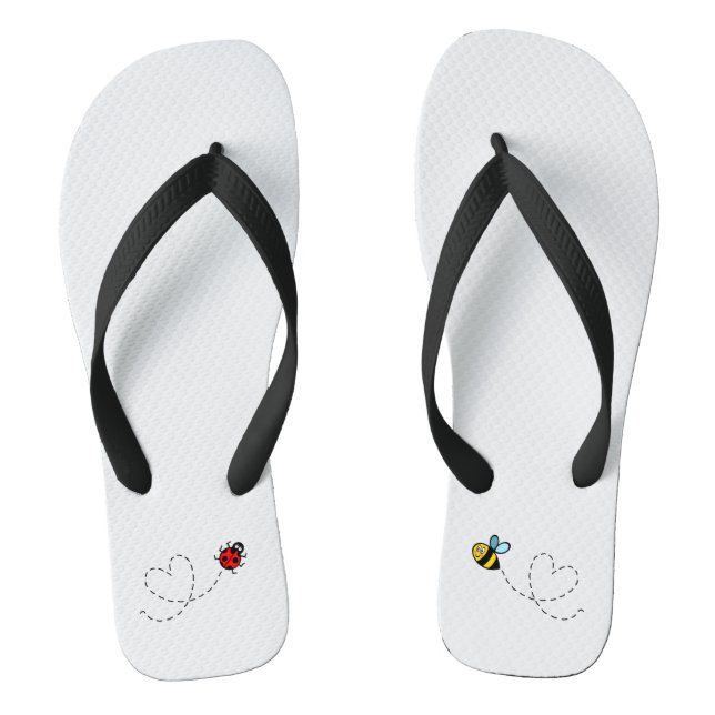 Busy Bumblebee & Ladybird Pattern Jandals (Footbed)