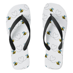 Busy Bumblebee Pattern Flip Flops