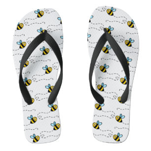 Busy Bumblebee Pattern Flip Flops