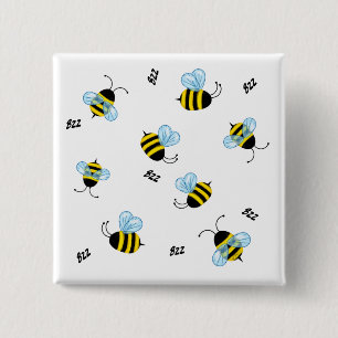 Busy Buzzing Bumble Bees 15 Cm Square Badge