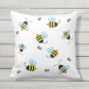 Busy Buzzing Bumble Bees Garden Insects Cushion