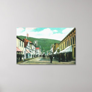Busy Day on Third Street View Canvas Print