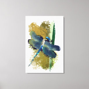 "busy dragonfly" insect painting canvas print