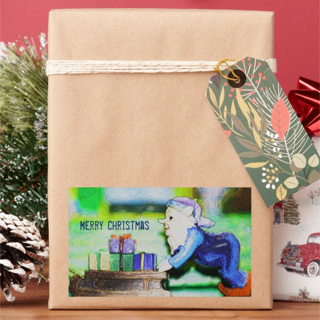 Busy Elf by Shirley Taylor Rectangular Sticker (Holiday)