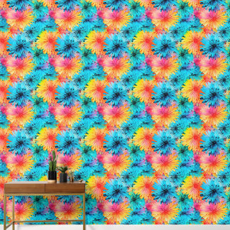 Busy Floral Tie dye Pattern No1 Wallpaper