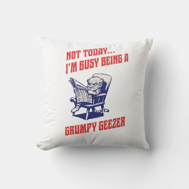 Busy Grumpy Geezer Cushion (Front)