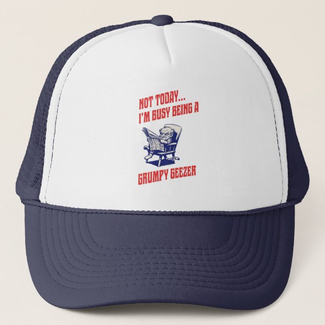 Busy Grumpy Geezer Trucker Hat (Front)