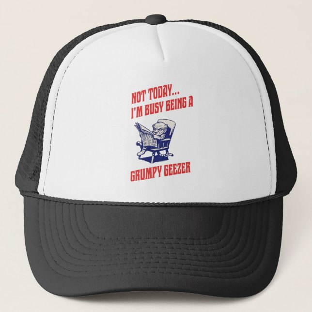 Busy Grumpy Geezer Trucker Hat (Front)