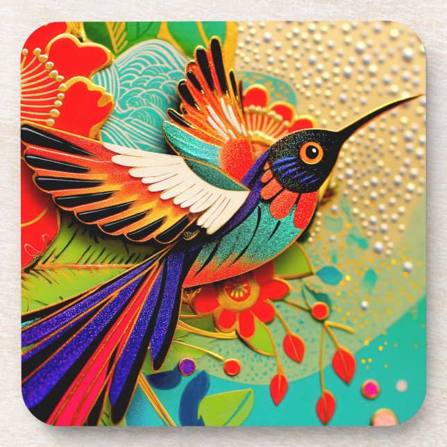 Busy Hummingbird Coaster (Front)