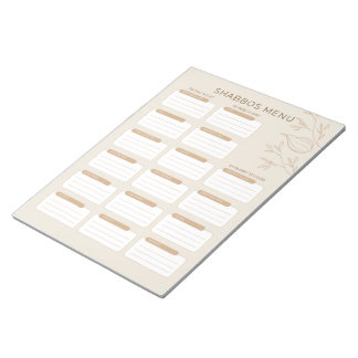 Busy Jewish Mum's Shabbos Menu Planner 2024 Notepad