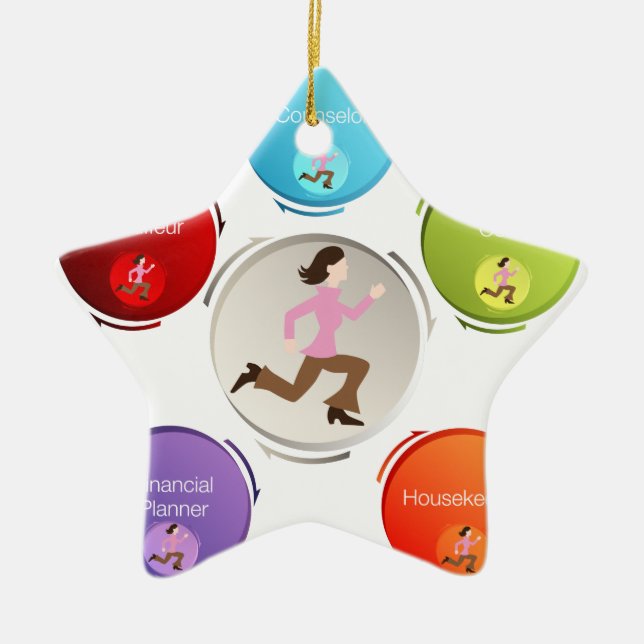 Busy Mum Ceramic Tree Decoration (Front)