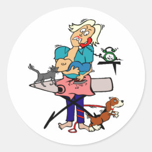 Busy Mum Classic Round Sticker