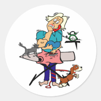 Busy Mum Classic Round Sticker