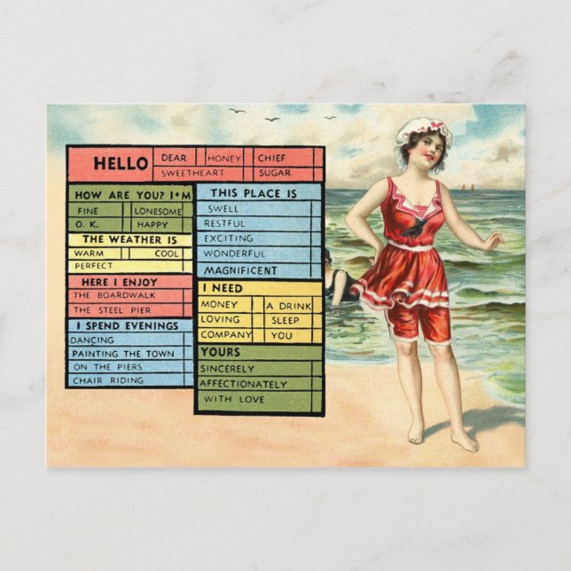 Busy Person's Seaside Greetings Postcard (Front)