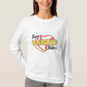 Busy Raising Ballers Baseball Mum T-Shirt