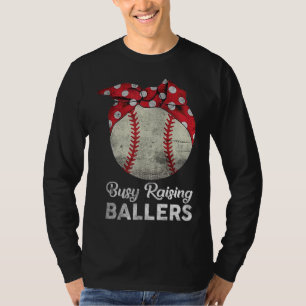Busy Raising Ballers Mum Funny Baseball Tee Baseba
