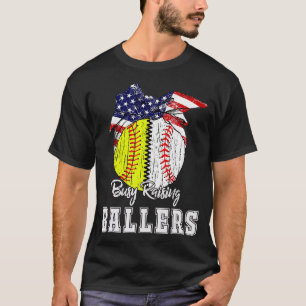Busy Raising Ballers Softball Baseball TShirt