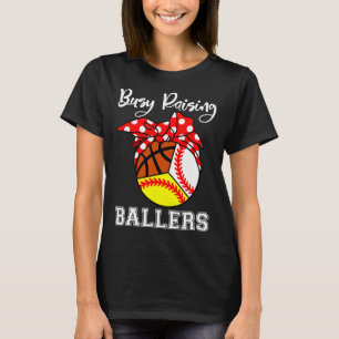 Busy Raising Llers Funny Sell Softll Sketll Mom T-Shirt