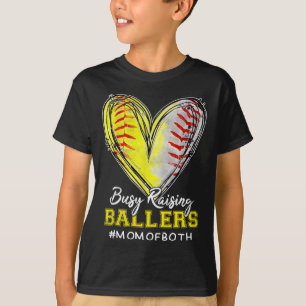 Busy Raising Llers Heart Mum Of Both Softll Sell M T-Shirt