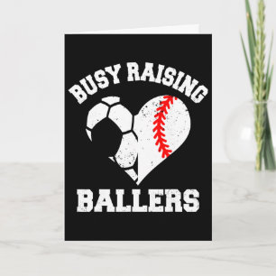 Busy Raising Llers Soccer Sell Heart Mum Game Day Card