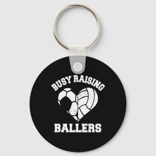 Busy Raising Llers Soccer Volleyll Heart Mum Game Key Ring
