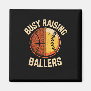 Busy Raising Llers Sports Mom Dad Sketll Softll Te Magnet
