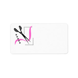 Busy Scissors, Thread and Buttons Sewing Theme Label