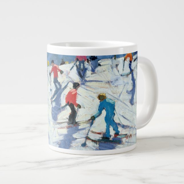 Busy Ski Slope Lofer 2004 Large Coffee Mug (Front Right)
