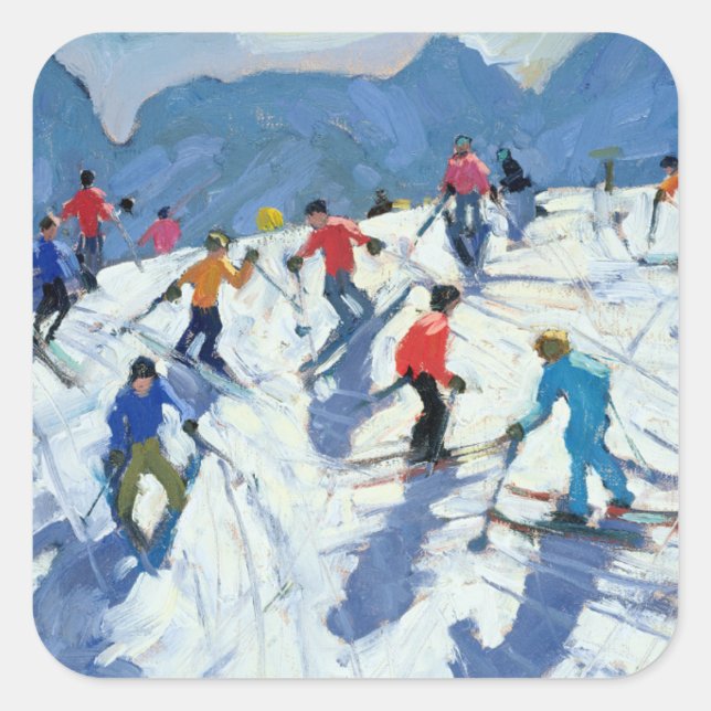 Busy Ski Slope Lofer 2004 Square Sticker (Front)