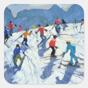 Busy Ski Slope Lofer 2004 Square Sticker