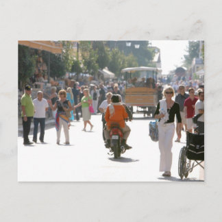 Busy street in Katakolon Greece Postcard