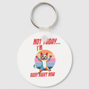 Busy Today Retro Gaming Cat Key Ring
