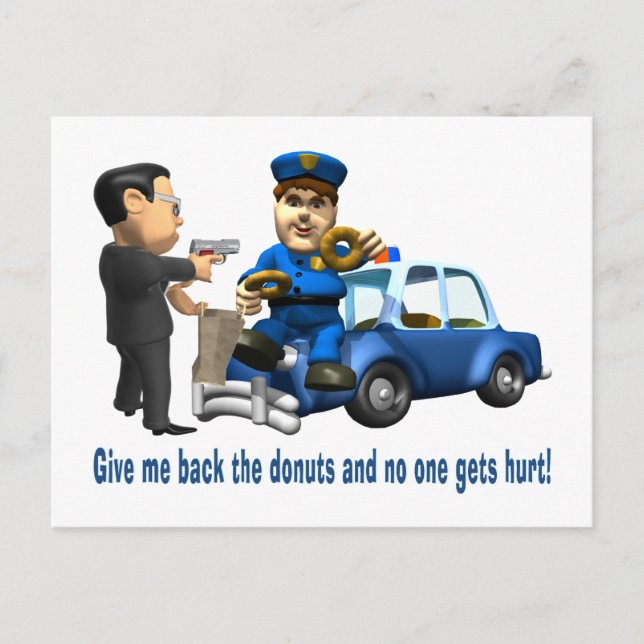 But Cops Love Doughnuts Postcard (Front)