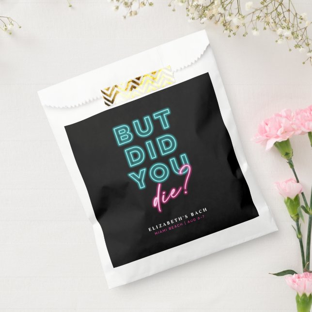 But Did You Die? Neon Blue & Pink Hangover Kit Favour Bags (Sealed)