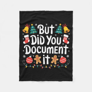 But Did You Doent It Funny Office Christmas Ugly S Fleece Blanket