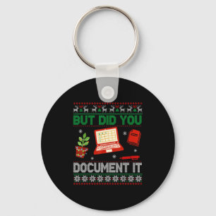 But Did You Doent It Funny Office Christmas Ugly S Key Ring