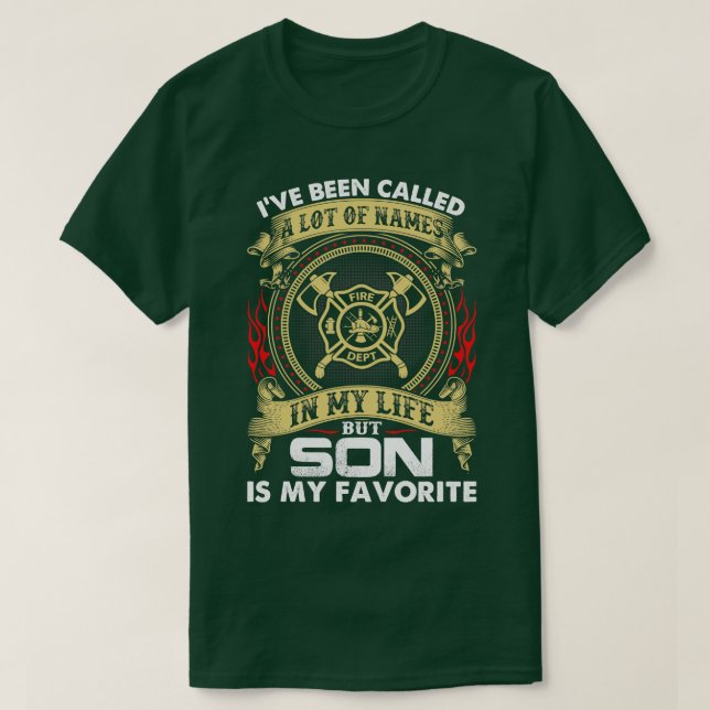 But Firefighter Son Is My Favourite Firefighter T  T-Shirt (Design Front)