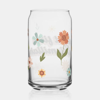 But First Bismillah Clear Glass Can Wildflowers