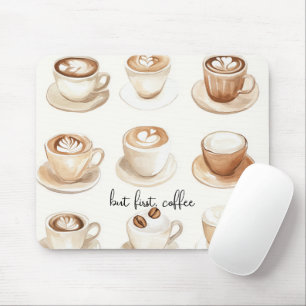 But First, Coffee Cups Mouse Pad