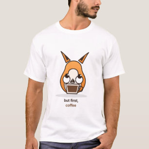 But First Coffee Cute Fox Coffee Lover Humour T-Shirt